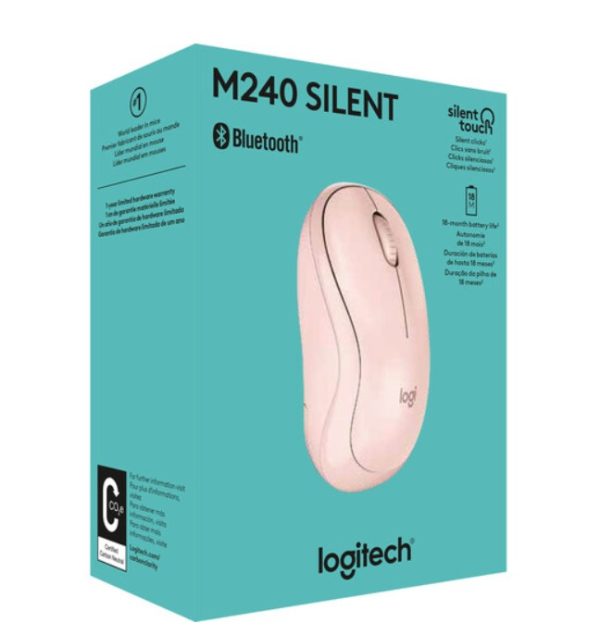 Logitech Mouse M240 Silent Bluetooth Silent Touch Rose