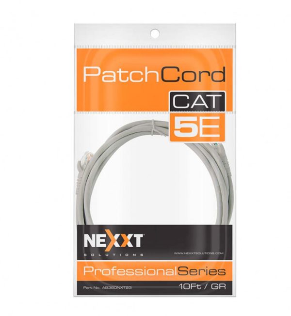 Nexxt Network Patch Cord UTP Cat5E 10ft Gray