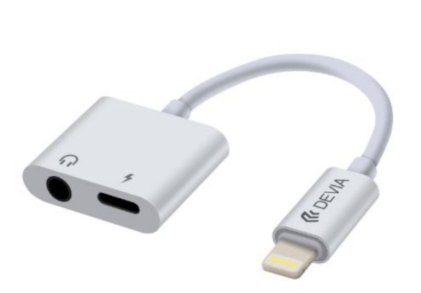 Smart 2 In 1 Lightning Adapter To 3.5 Mm Headphone Jack Adapter With Charging